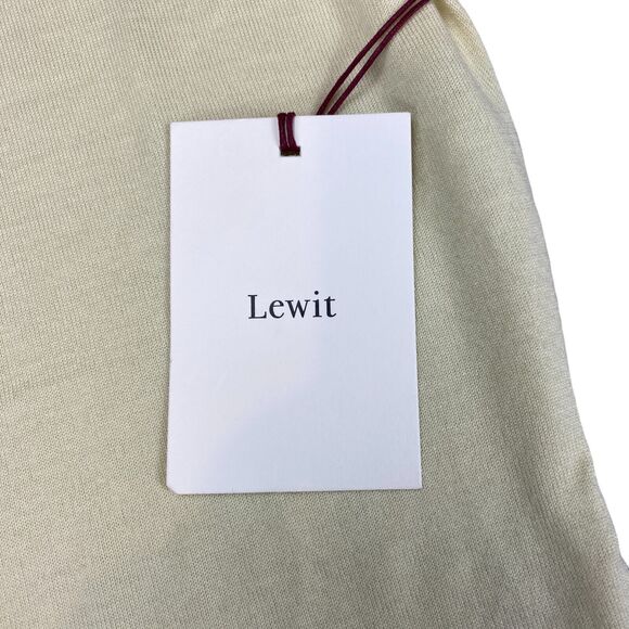 Lewit Sweater Womens Sz 1 Beige Merino Wool Lace Short Sleeve Crew Neck Pullover - Picture 8 of 11